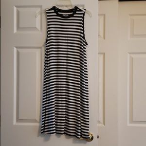 Black/white striped dress